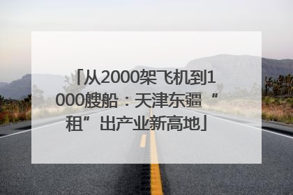 从2000架飞机到1000艘船：天津东疆“租”出产业新高地