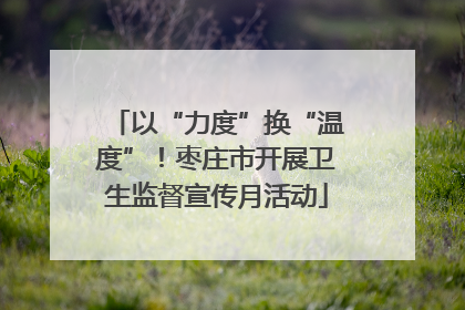 以“力度”换“温度”！枣庄市开展卫生监督宣传月活动