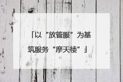 以“放管服”为基筑服务“摩天楼”