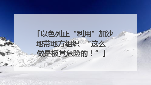 以色列正“利用”加沙地带地方组织  “这么做是极其危险的！”