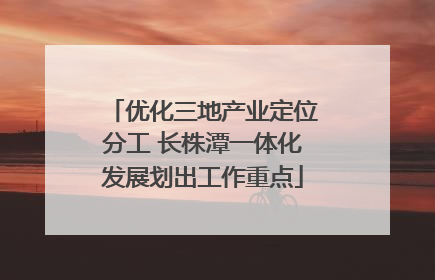 优化三地产业定位分工 长株潭一体化发展划出工作重点