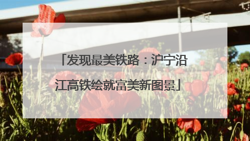 发现最美铁路：沪宁沿江高铁绘就富美新图景