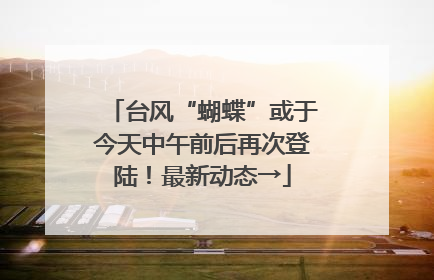 台风“蝴蝶”或于今天中午前后再次登陆！最新动态→
