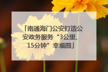 南通海门公安打造公安政务服务“3公里、15分钟”幸福圈
