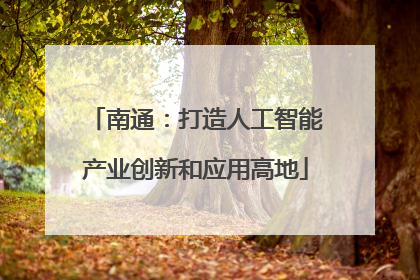 南通：打造人工智能产业创新和应用高地