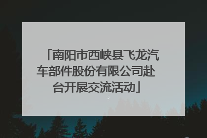南阳市西峡县飞龙汽车部件股份有限公司赴台开展交流活动
