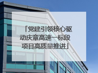 党建引领核心驱动庆章高速一标段项目高质量推进