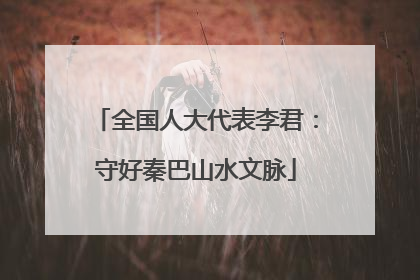 全国人大代表李君：守好秦巴山水文脉