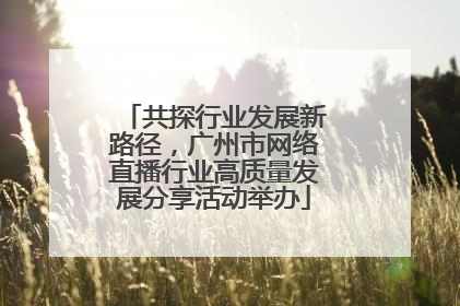 共探行业发展新路径，广州市网络直播行业高质量发展分享活动举办