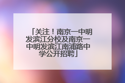 关注！南京一中明发滨江分校及南京一中明发滨江南浦路中学公开招聘