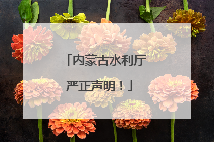 内蒙古水利厅严正声明！