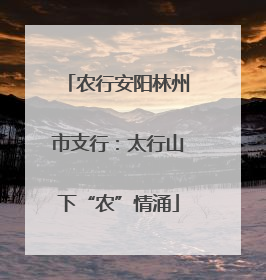 农行安阳林州市支行：太行山下“农”情涌