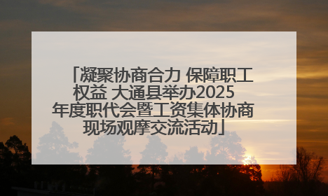 凝聚协商合力 保障职工权益 大通县举办2025年度职代会暨工资集体协商现场观摩交流活动