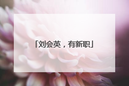 刘会英，有新职