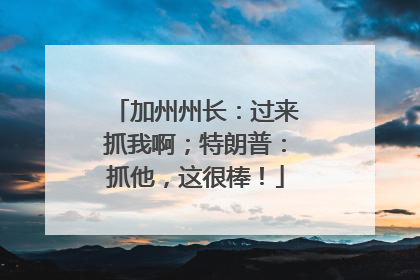 加州州长：过来抓我啊；特朗普：抓他，这很棒！
