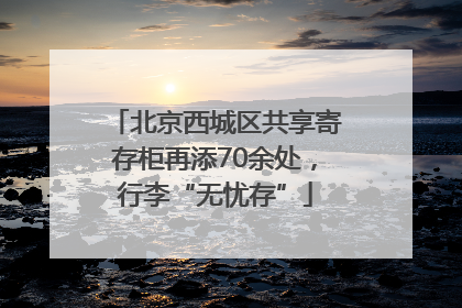 北京西城区共享寄存柜再添70余处，行李“无忧存”