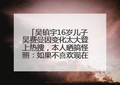 吴镇宇16岁儿子吴费曼因变化太大登上热搜，本人晒搞怪照：如果不喜欢现在的我可以离开