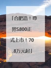 合肥造！尊界S800正式上市！70.8万元起