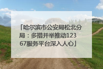 哈尔滨市公安局松北分局：多措并举推动12367服务平台深入人心