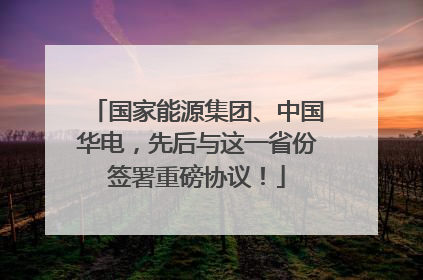 国家能源集团、中国华电，先后与这一省份签署重磅协议！