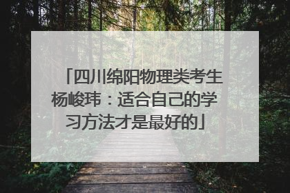 四川绵阳物理类考生杨峻玮：适合自己的学习方法才是最好的
