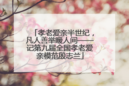 孝老爱亲半世纪，凡人善举暖人间——记第九届全国孝老爱亲模范殷志兰