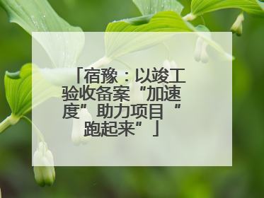 宿豫：以竣工验收备案“加速度”助力项目“跑起来”