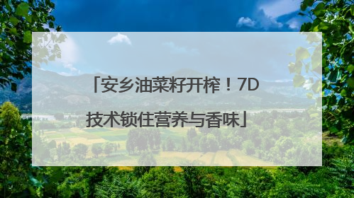 安乡油菜籽开榨！7D技术锁住营养与香味