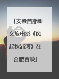 安徽首部新文旅电影《风起秋浦河》在合肥首映