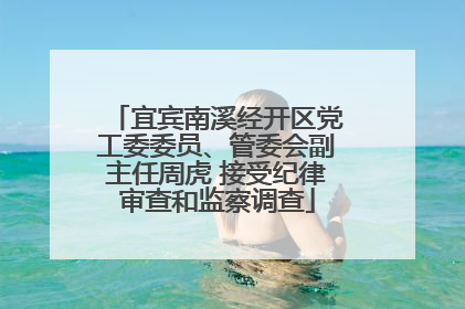 宜宾南溪经开区党工委委员、管委会副主任周虎 接受纪律审查和监察调查