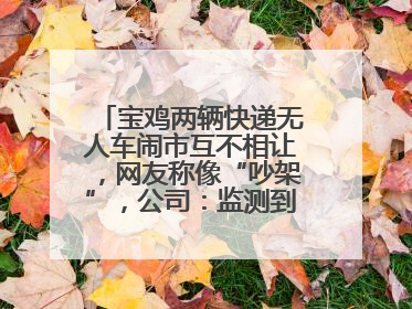 宝鸡两辆快递无人车闹市互不相让，网友称像“吵架”，公司：监测到异常会有技术或人为干预处置
