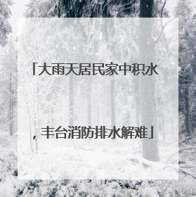 大雨天居民家中积水，丰台消防排水解难