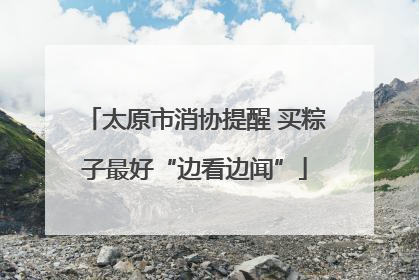 太原市消协提醒 买粽子最好“边看边闻”