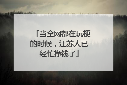 当全网都在玩梗的时候，江苏人已经忙挣钱了