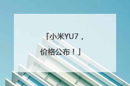 小米YU7，价格公布！