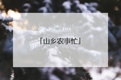 山乡农事忙