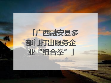 广西融安县多部门打出服务企业“组合拳”