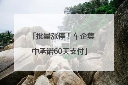 批量涨停！车企集中承诺60天支付