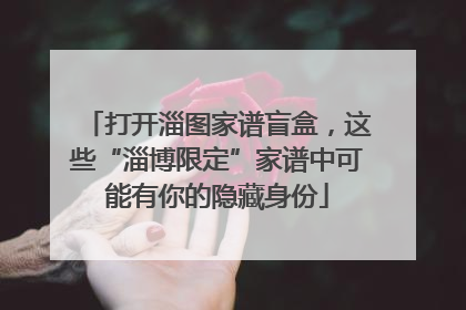 打开淄图家谱盲盒，这些“淄博限定”家谱中可能有你的隐藏身份