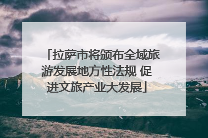 拉萨市将颁布全域旅游发展地方性法规 促进文旅产业大发展