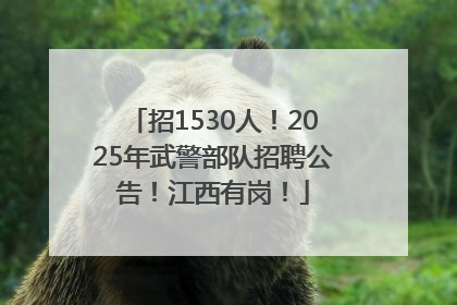 招1530人！2025年武警部队招聘公告！江西有岗！