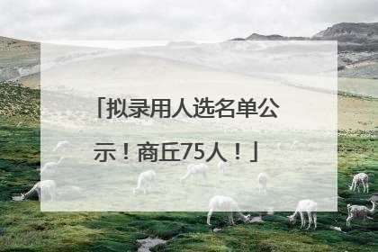 拟录用人选名单公示！商丘75人！