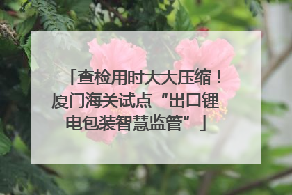 查检用时大大压缩！厦门海关试点“出口锂电包装智慧监管”