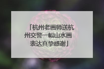杭州老画师送杭州交警一幅山水画 表达真挚感谢