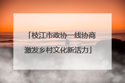 枝江市政协一线协商激发乡村文化新活力
