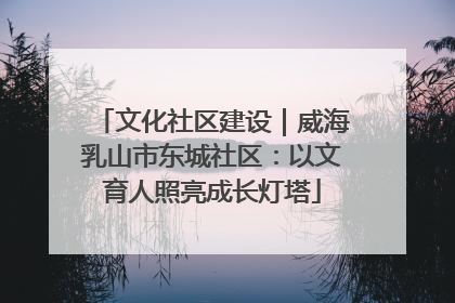 文化社区建设｜威海乳山市东城社区：以文育人照亮成长灯塔