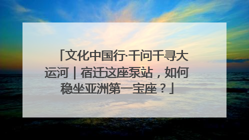 文化中国行·千问千寻大运河｜宿迁这座泵站，如何稳坐亚洲第一宝座？