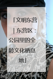 文明东营｜东营区：公园里的全龄文化栖息地