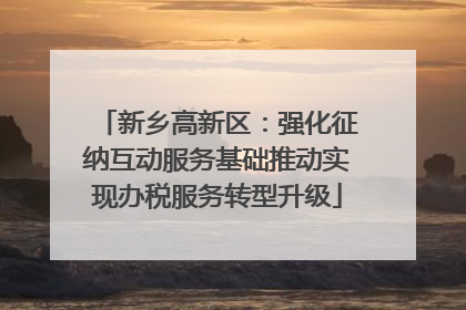 新乡高新区：强化征纳互动服务基础推动实现办税服务转型升级