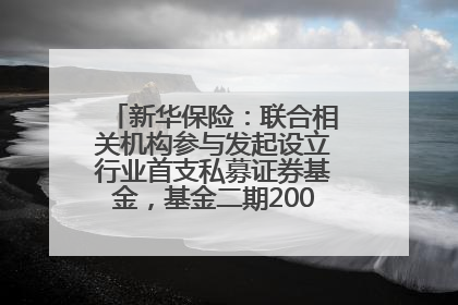 新华保险：联合相关机构参与发起设立行业首支私募证券基金，基金二期200亿元已募集完毕